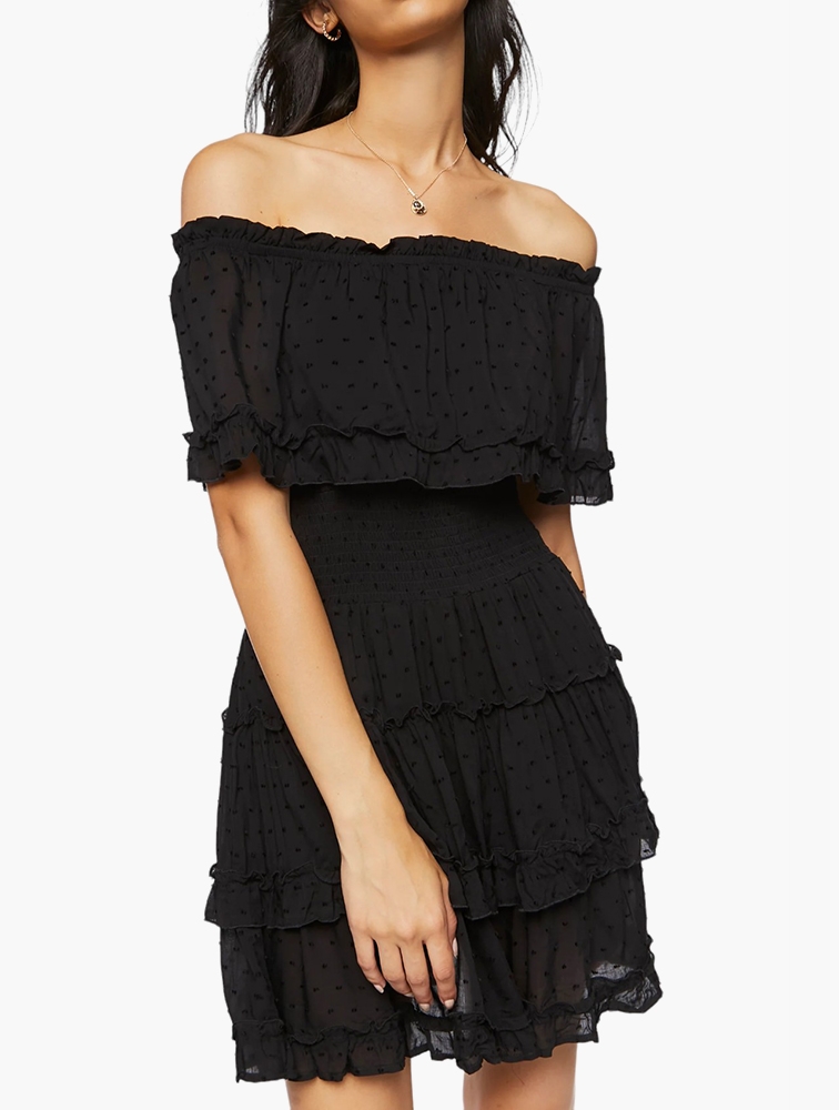 Forever 21 black off the shoulder dress online